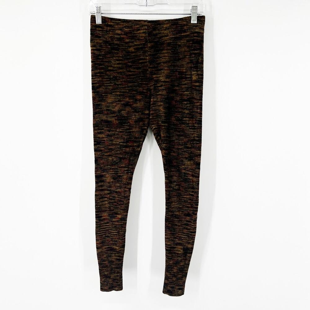 Free People Heathered Printed Brown Knit Leggings